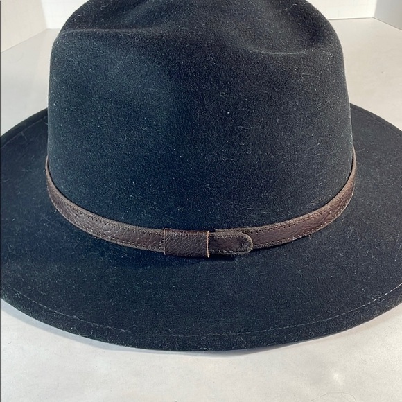 Country Gentleman Hamilton Wool Felt Fedora Hat Black with brown band Medium - Picture 4 of 9